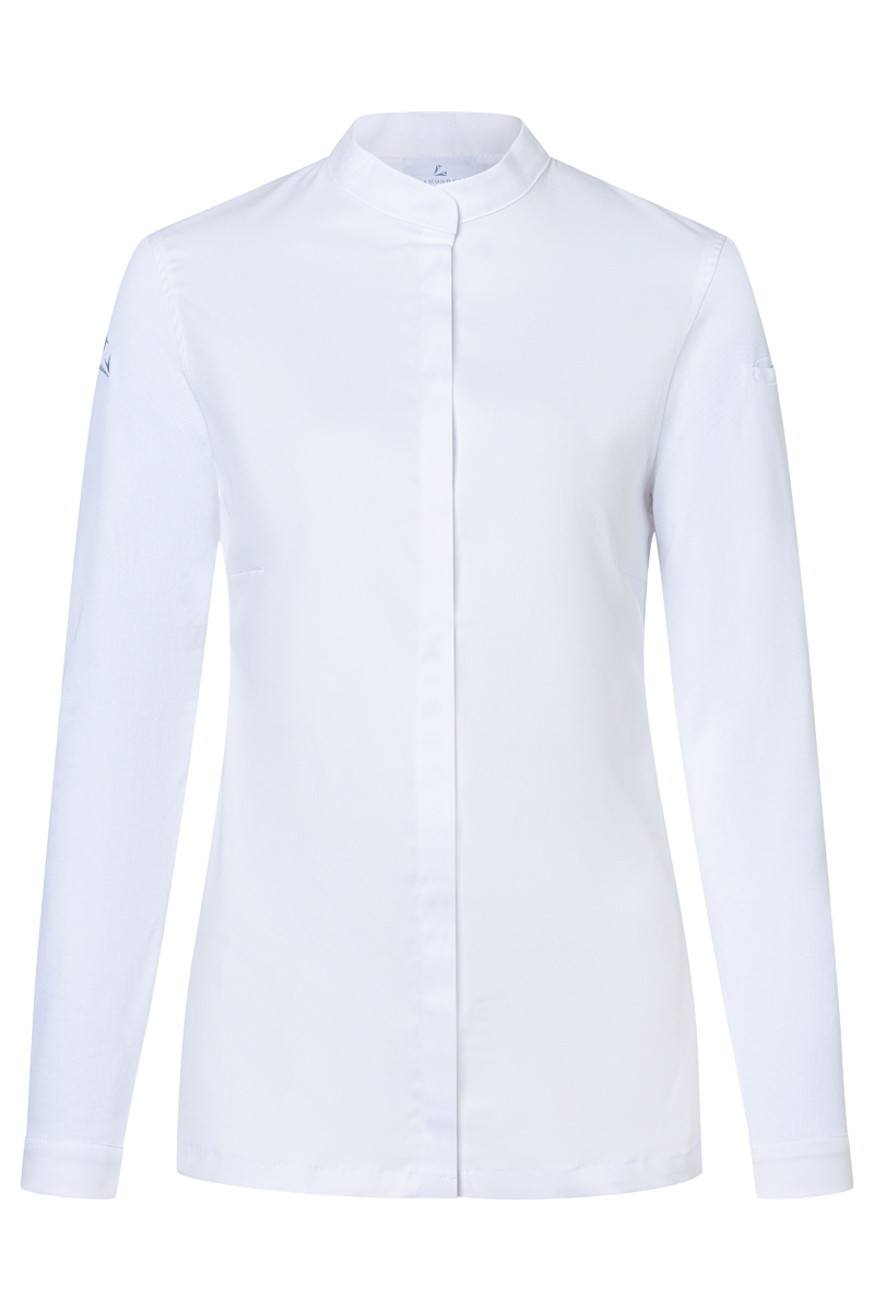 Kochjacke Damen Weiß – Langarm Damenkochjacke DIAMOND CUT® Avantgarde, Detailansicht