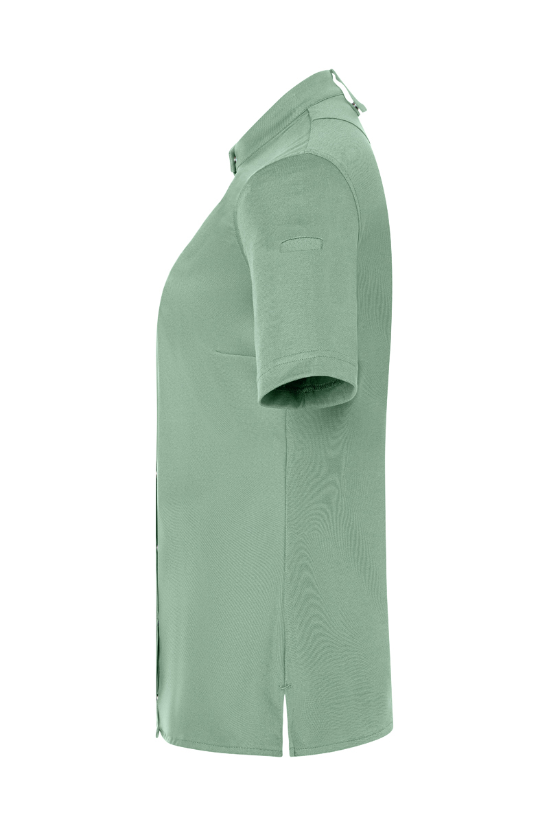 Kochjacke Damen Pastellgrün – Kurzarm Damenkochjacke DIAMOND CUT® Avantgarde, Detailansicht