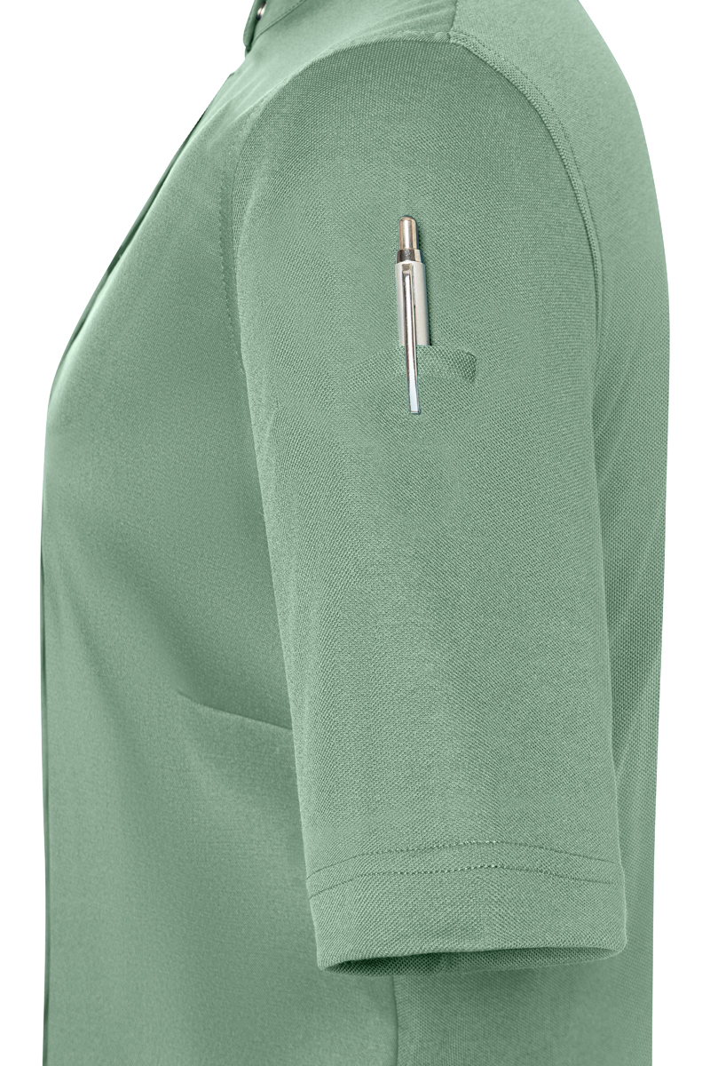 Kochjacke Damen Pastellgrün – Kurzarm Damenkochjacke DIAMOND CUT® Avantgarde, Detailansicht