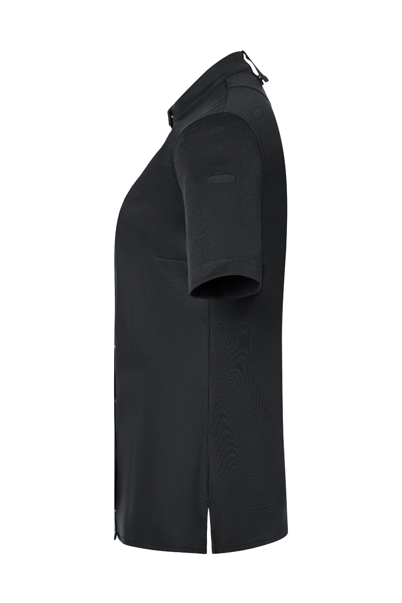 Kochjacke Damen Schwarz – Kurzarm Damenkochjacke DIAMOND CUT® Avantgarde, Detailansicht