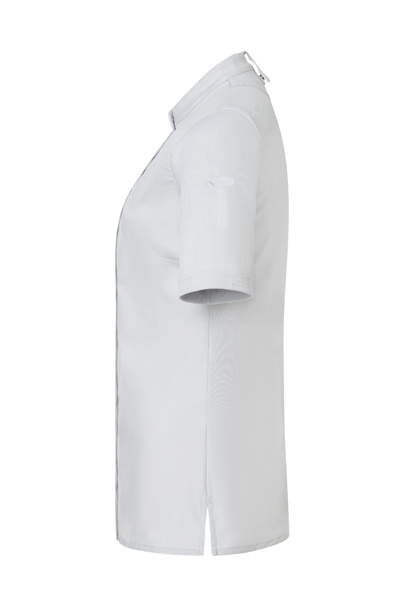 Kochjacke Damen Silbergrau – Kurzarm Damenkochjacke DIAMOND CUT® Avantgarde, Detailansicht