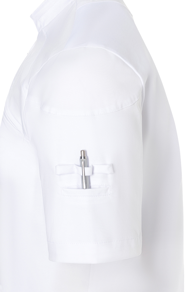 Kochjacke Herren Weiß – Kurzarm Herrenkochjacke DIAMOND CUT® Excellence, Detailansicht