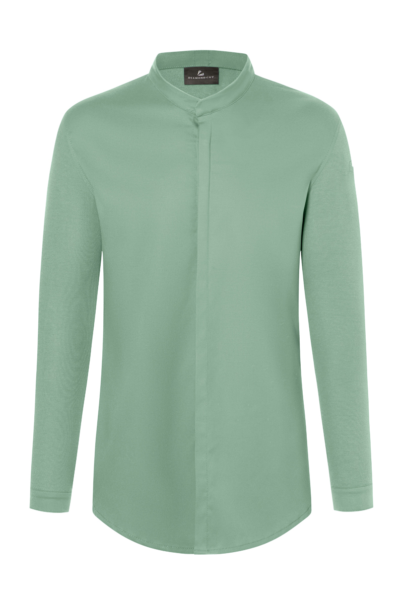 Kochjacke Herren Pastellgrün – Langarm Herrenkochjacke DIAMOND CUT® Avantgarde, Detailansicht
