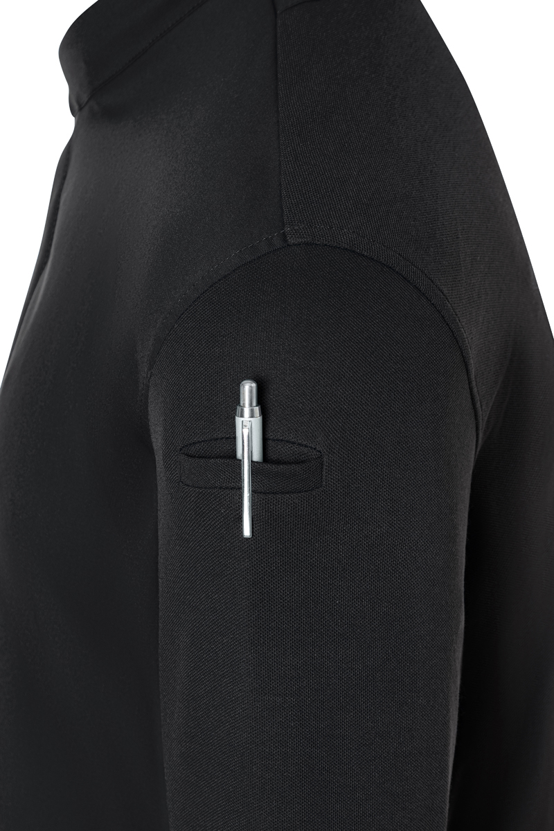 Kochjacke Herren Schwarz – Langarm Herrenkochjacke DIAMOND CUT® Avantgarde, Detailansicht