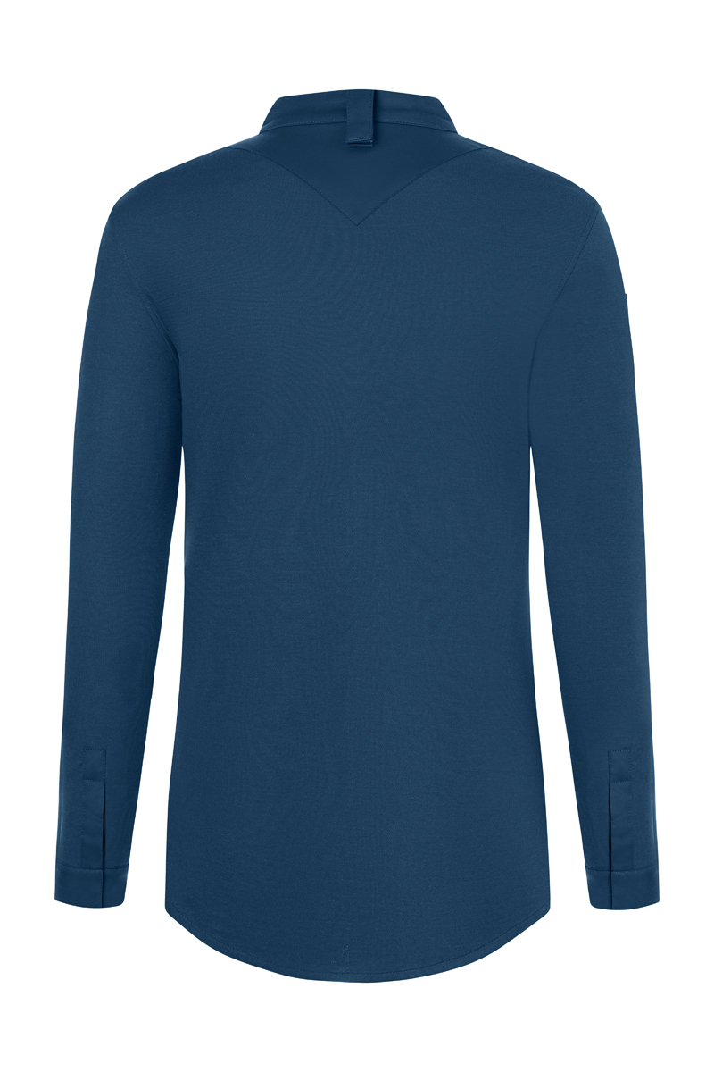 Kochjacke Herren Stahlblau – Langarm Herrenkochjacke DIAMOND CUT® Avantgarde, Detailansicht