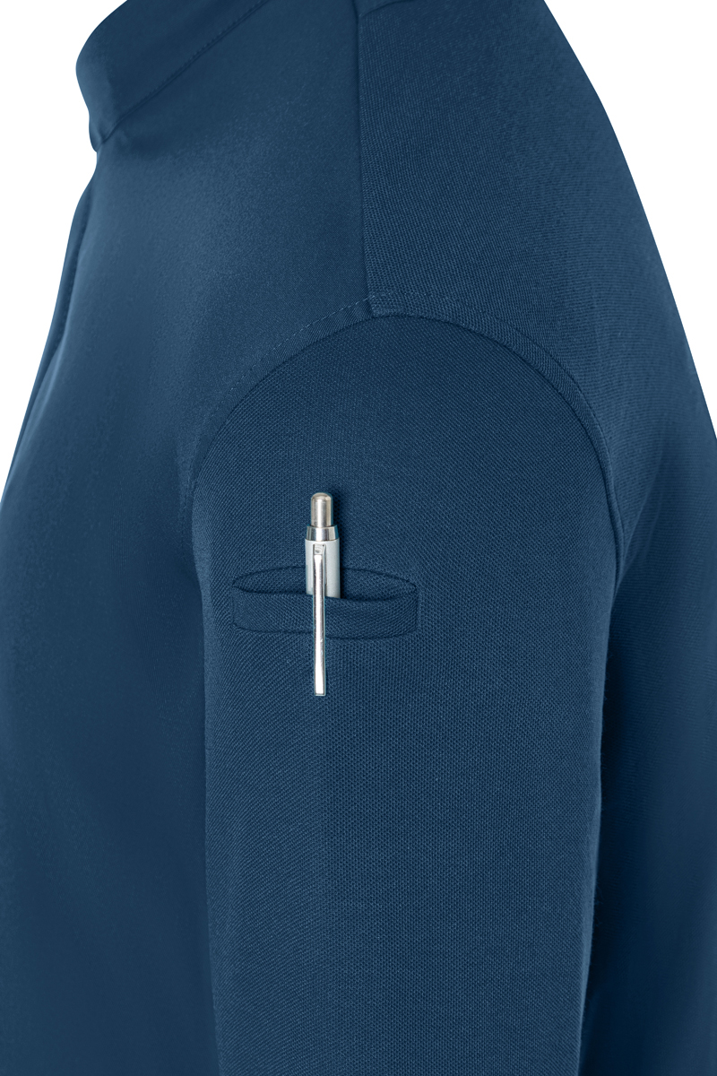 Kochjacke Herren Stahlblau – Langarm Herrenkochjacke DIAMOND CUT® Avantgarde, Detailansicht