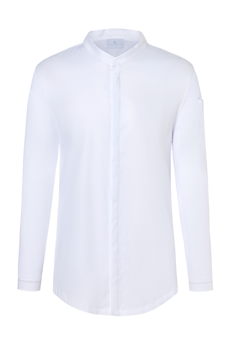 Kochjacke Herren Weiß – Langarm Herrenkochjacke DIAMOND CUT® Avantgarde, Detailansicht