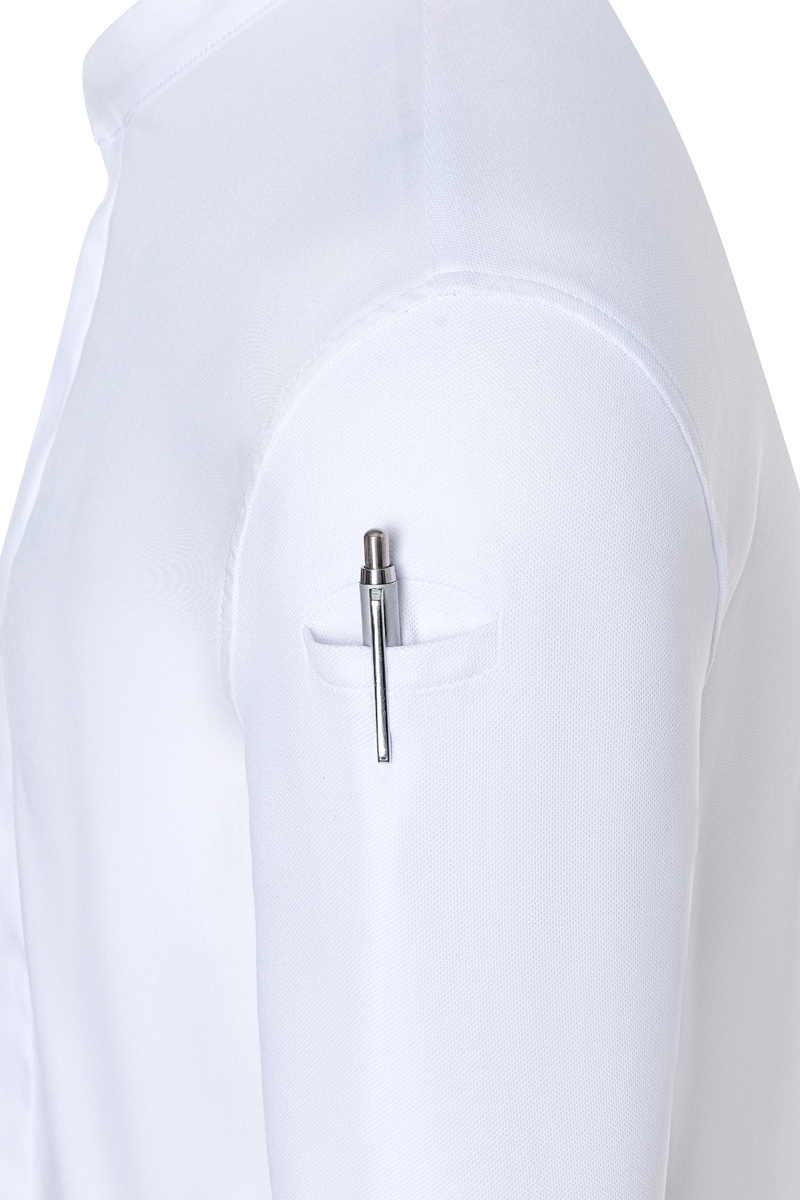 Kochjacke Herren Weiß – Langarm Herrenkochjacke DIAMOND CUT® Avantgarde, Detailansicht