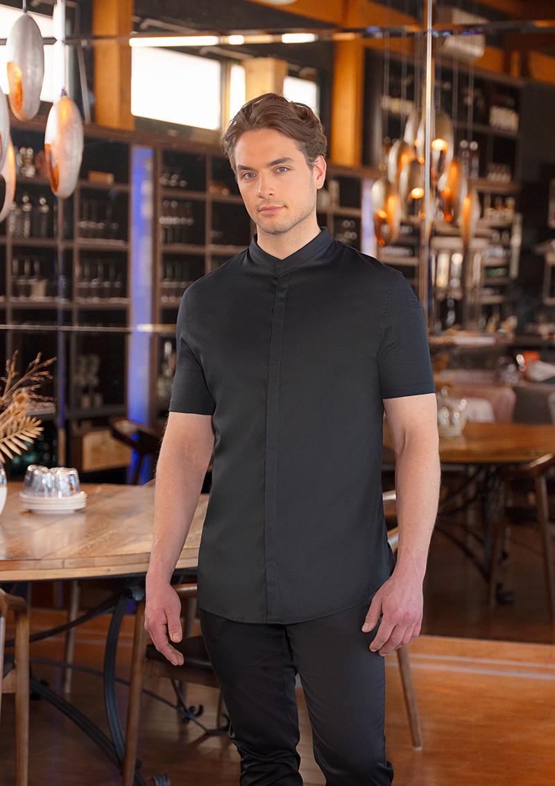 Kochjacke Herren Schwarz – Kurzarm Herrenkochjacke DIAMOND CUT® Avantgarde