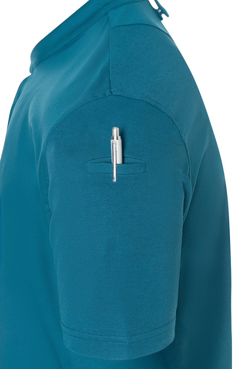 Kochjacke Herren Dunkelpetrol – Kurzarm Herrenkochjacke DIAMOND CUT® Avantgarde, Detailansicht
