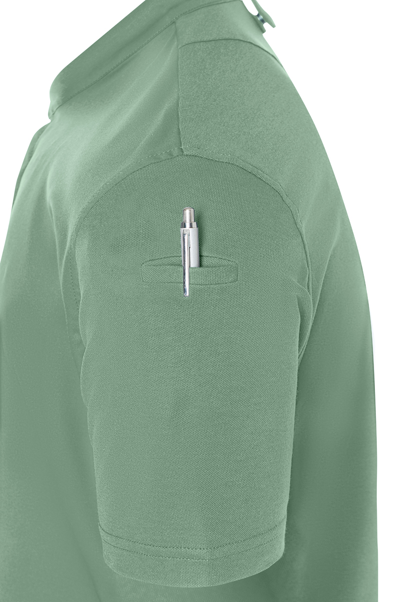 Kochjacke Herren Pastellgrün – Kurzarm Herrenkochjacke DIAMOND CUT® Avantgarde, Detailansicht