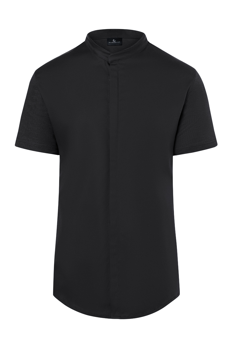 Kochjacke Herren Schwarz – Kurzarm Herrenkochjacke DIAMOND CUT® Avantgarde, Detailansicht