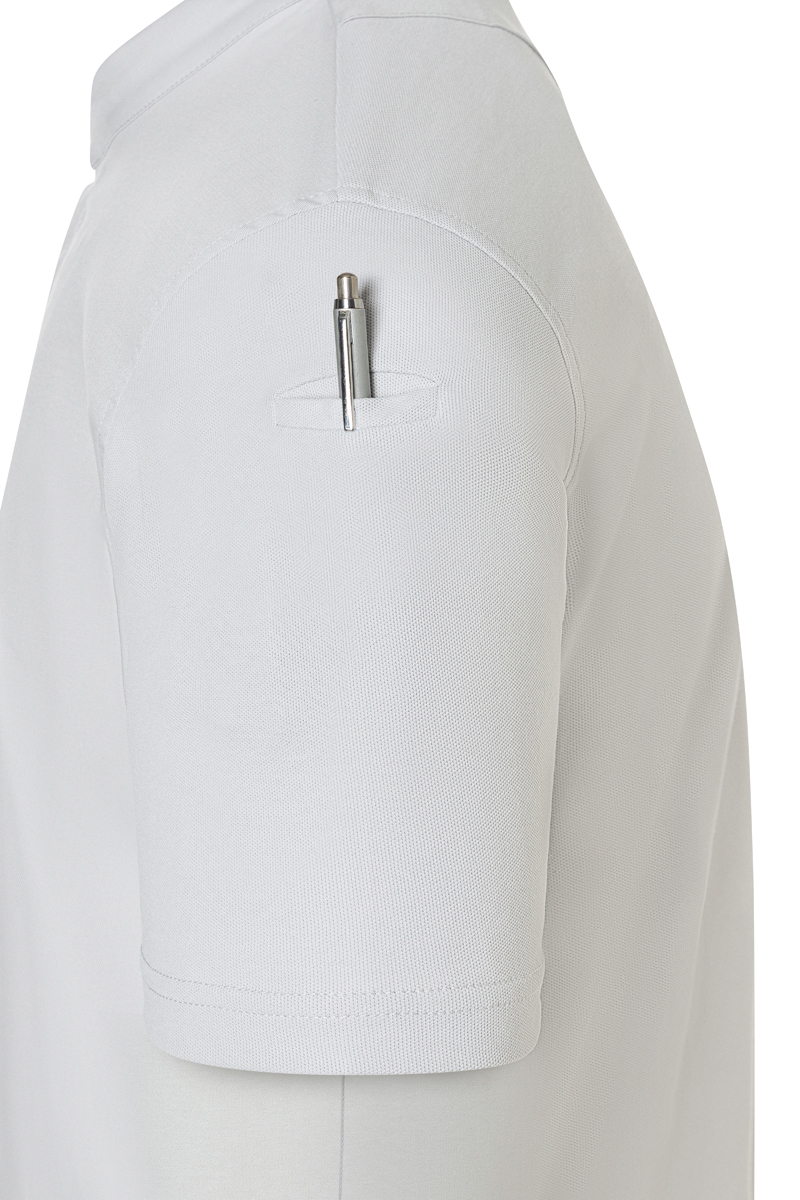 Kochjacke Herren Silbergrau – Kurzarm Herrenkochjacke DIAMOND CUT® Avantgarde, Detailansicht