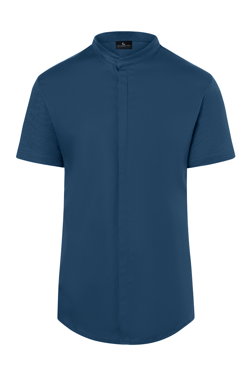 Kochjacke Herren Stahlblau – Kurzarm Herrenkochjacke DIAMOND CUT® Avantgarde, Detailansicht