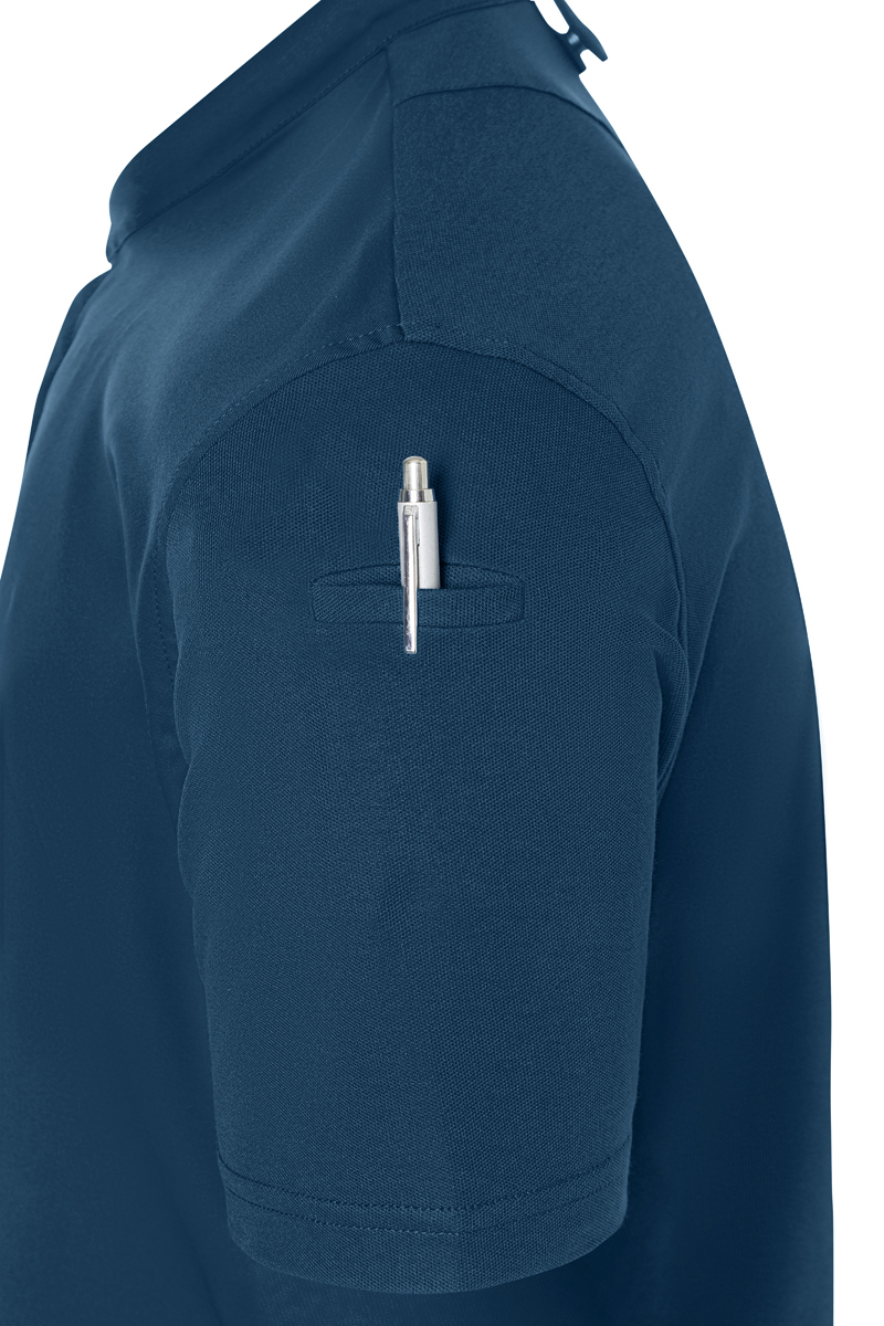 Kochjacke Herren Stahlblau – Kurzarm Herrenkochjacke DIAMOND CUT® Avantgarde, Detailansicht