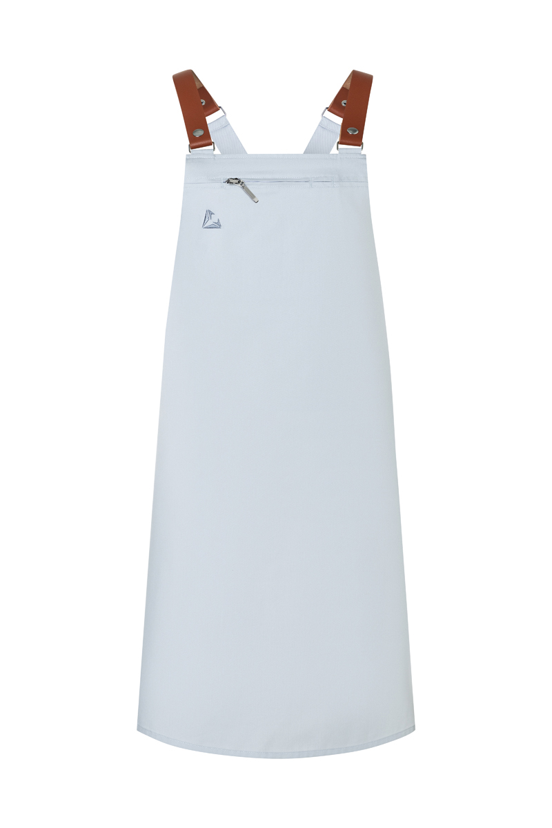 Latzschürze Unisex Nebelgrau – Latzschürze DIAMOND CUT® mit Echtlederbändern, Detailansicht