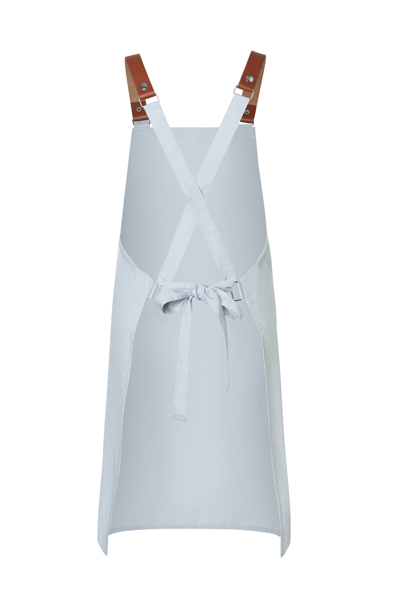 Latzschürze Unisex Nebelgrau – Latzschürze DIAMOND CUT® mit Echtlederbändern, Detailansicht