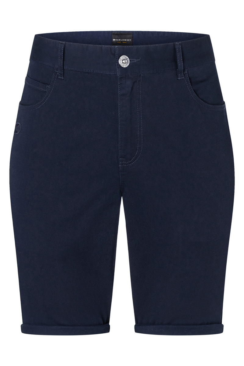 Hose Damen Nachtblau – Damen 5-Pocket-Shorts Classic-Stretch, Detailansicht