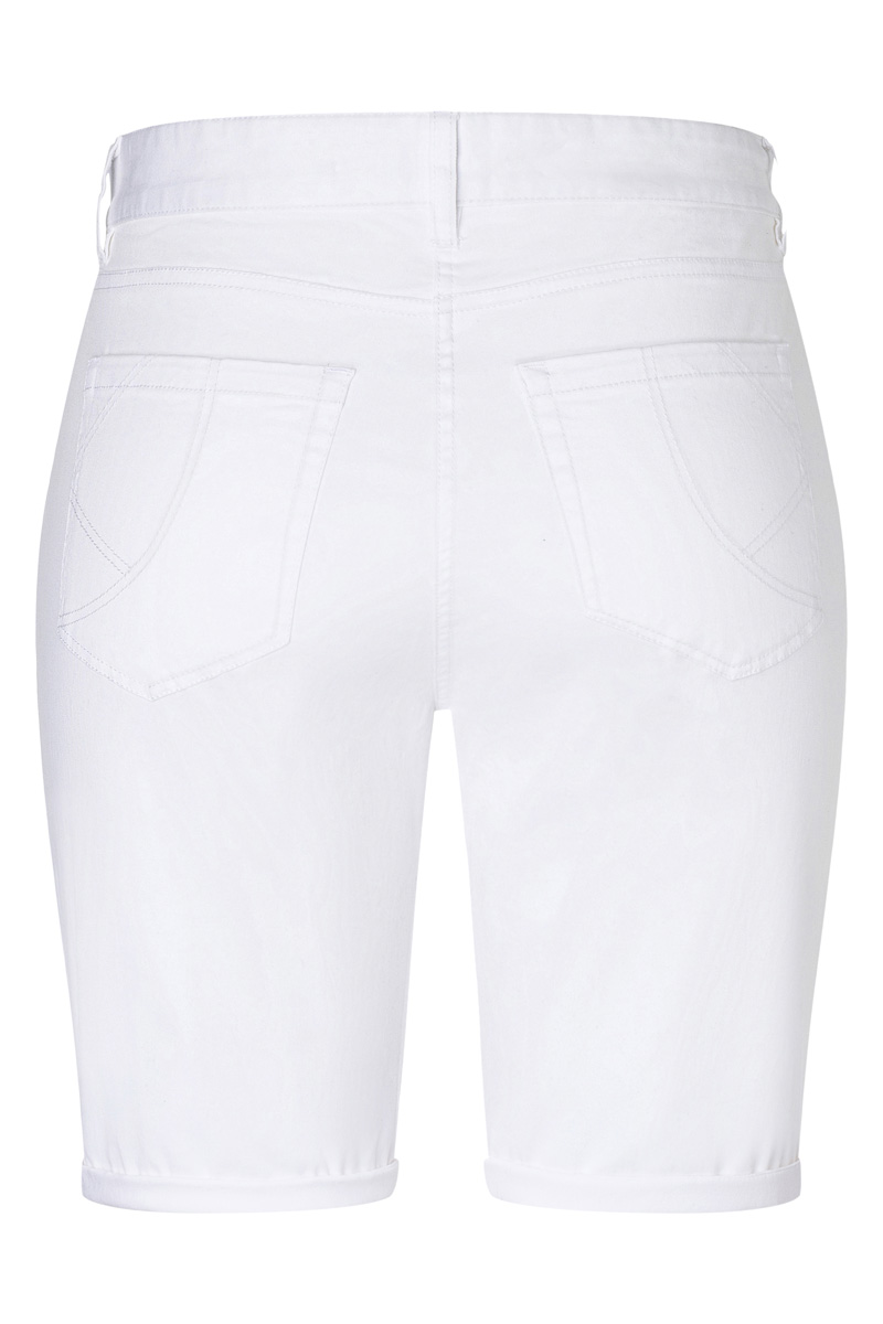 Hose Damen Weiß – Damen 5-Pocket-Shorts Classic-Stretch, Detailansicht