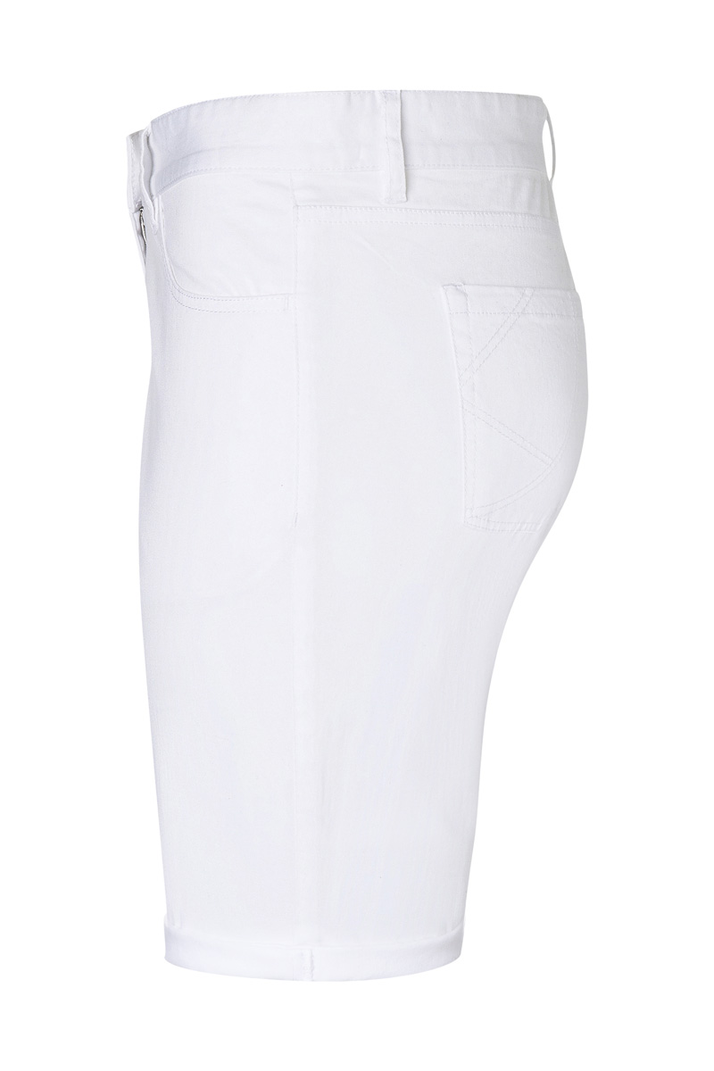 Hose Damen Weiß – Damen 5-Pocket-Shorts Classic-Stretch, Detailansicht