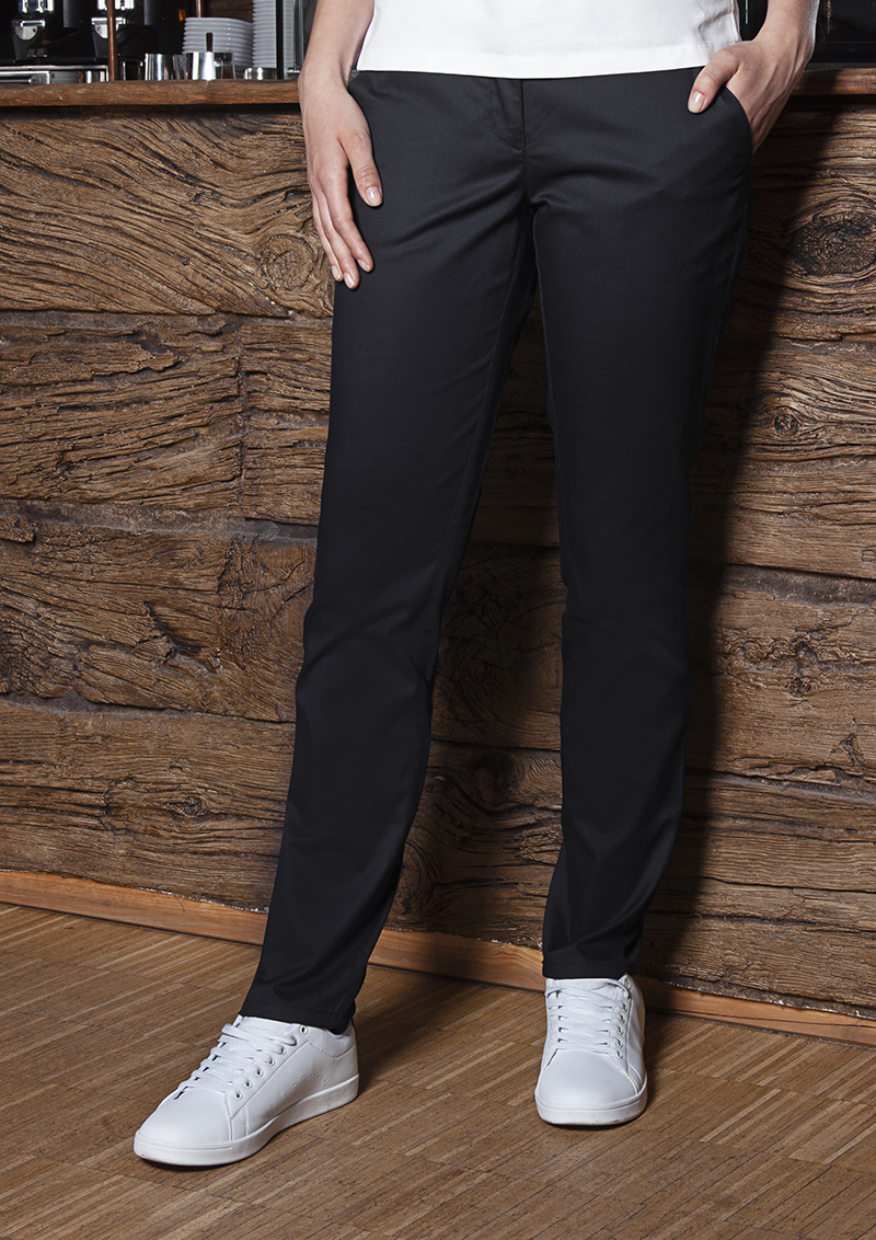 Hose Damen Schwarz – Damen Chinohose Modern-Stretch