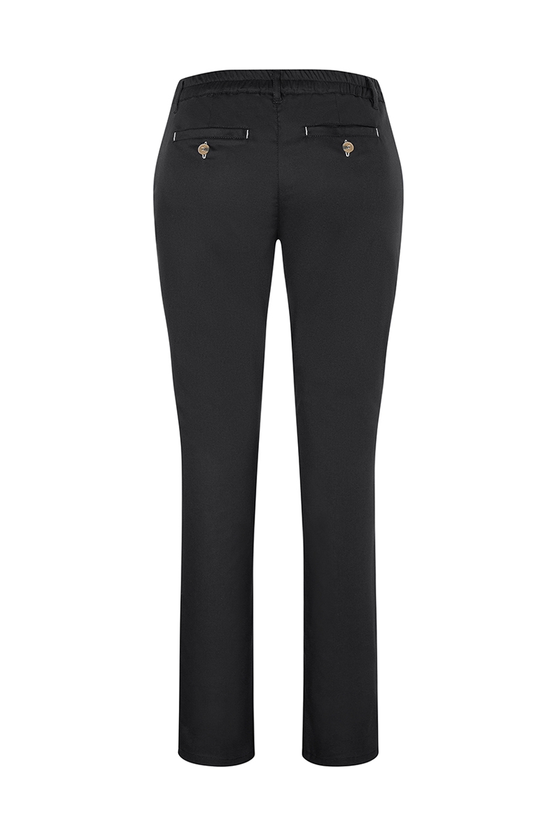 Hose Damen Schwarz – Damen Chinohose Modern-Stretch, Detailansicht
