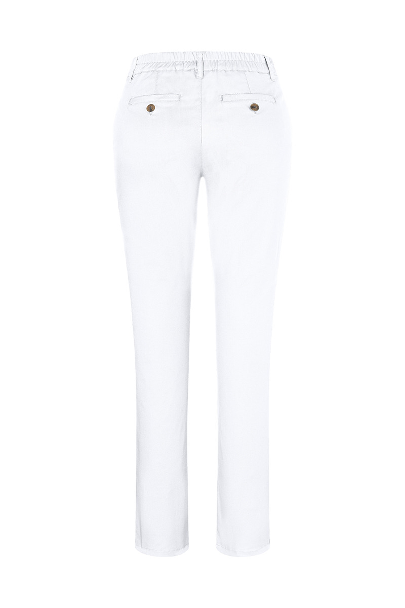 Hose Damen Weiß – Damen Chinohose Modern-Stretch, Detailansicht