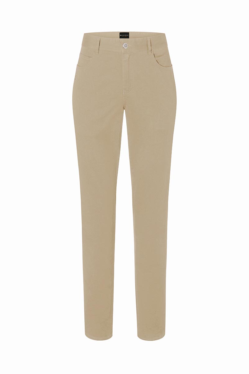 Hose Damen Kieselbeige – Damen 5-Pocket-Hose Classic-Stretch, Detailansicht