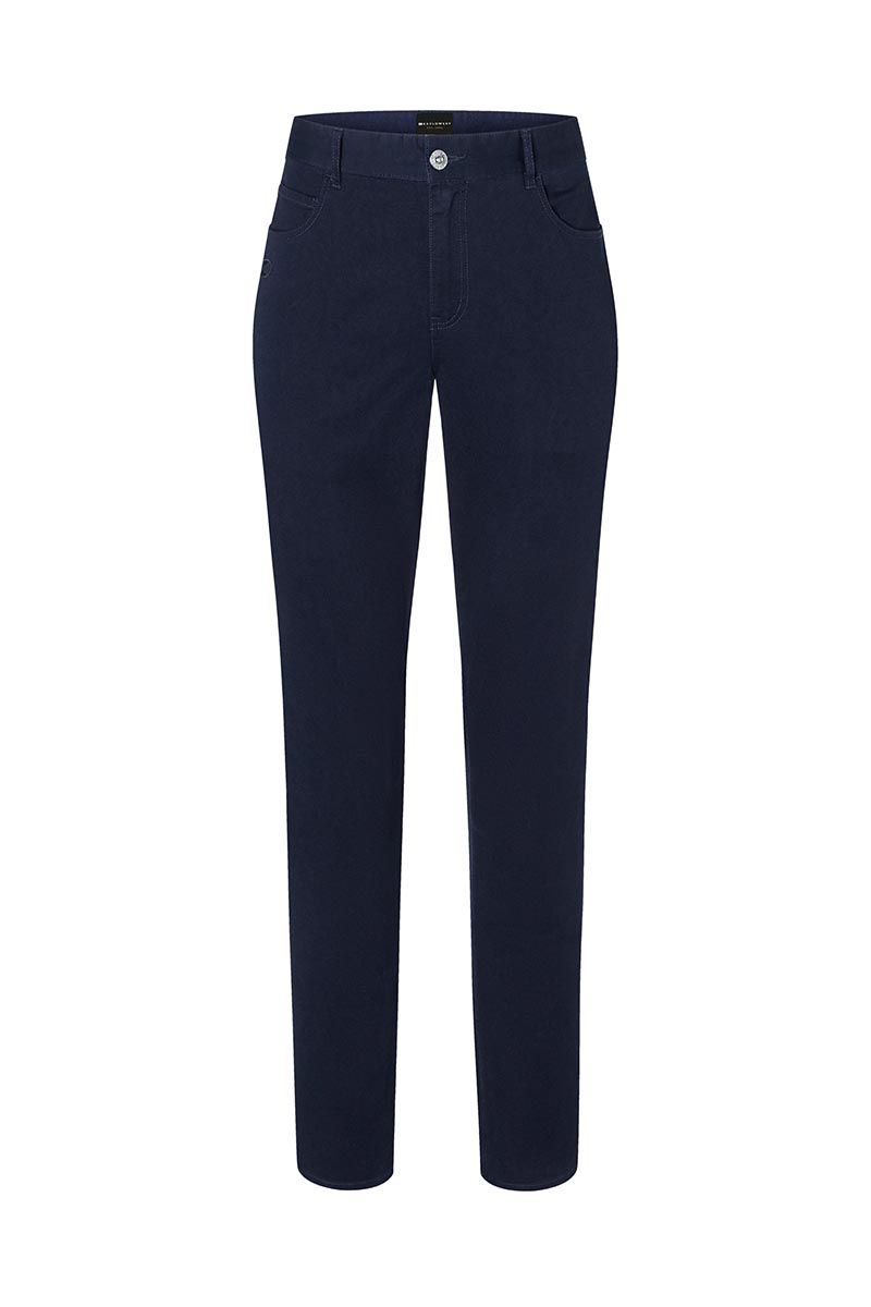 Hose Damen Nachtblau – Damen 5-Pocket-Hose Classic-Stretch, Detailansicht