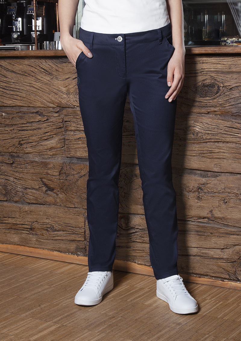 Hose Damen Nachtblau – Damen 5-Pocket-Hose Classic-Stretch, Detailansicht