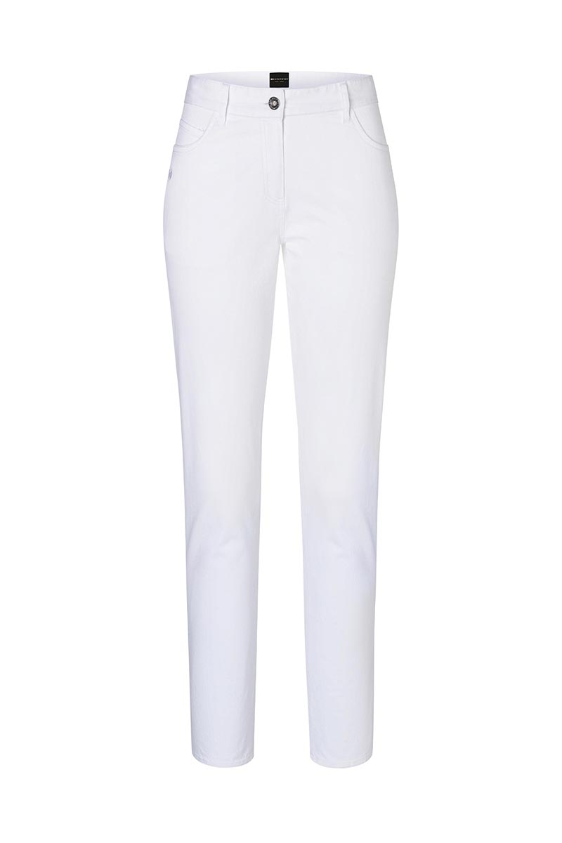 Hose Damen Weiß – Damen 5-Pocket-Hose Classic-Stretch, Detailansicht