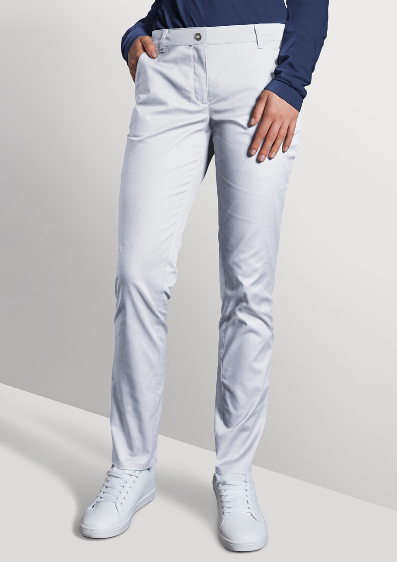Hose Damen Weiß – Damen 5-Pocket-Hose Classic-Stretch, Detailansicht