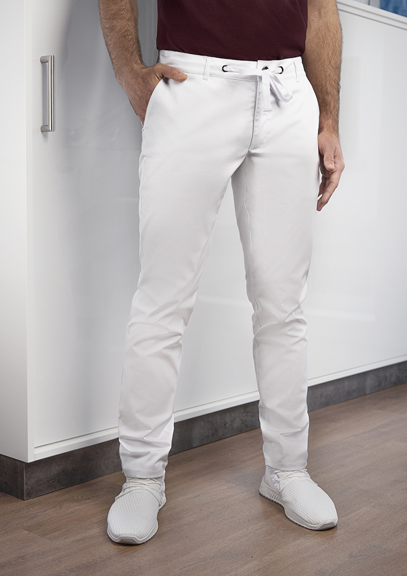 Hose Herren Weiß – Herren Chinohose Modern-Stretch
