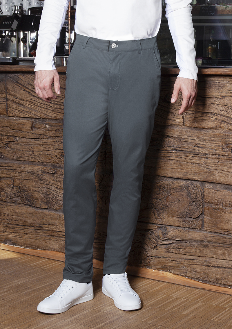 Hose Herren Anthrazit – Herren 5-Pocket-Hose Classic-Stretch, Detailansicht