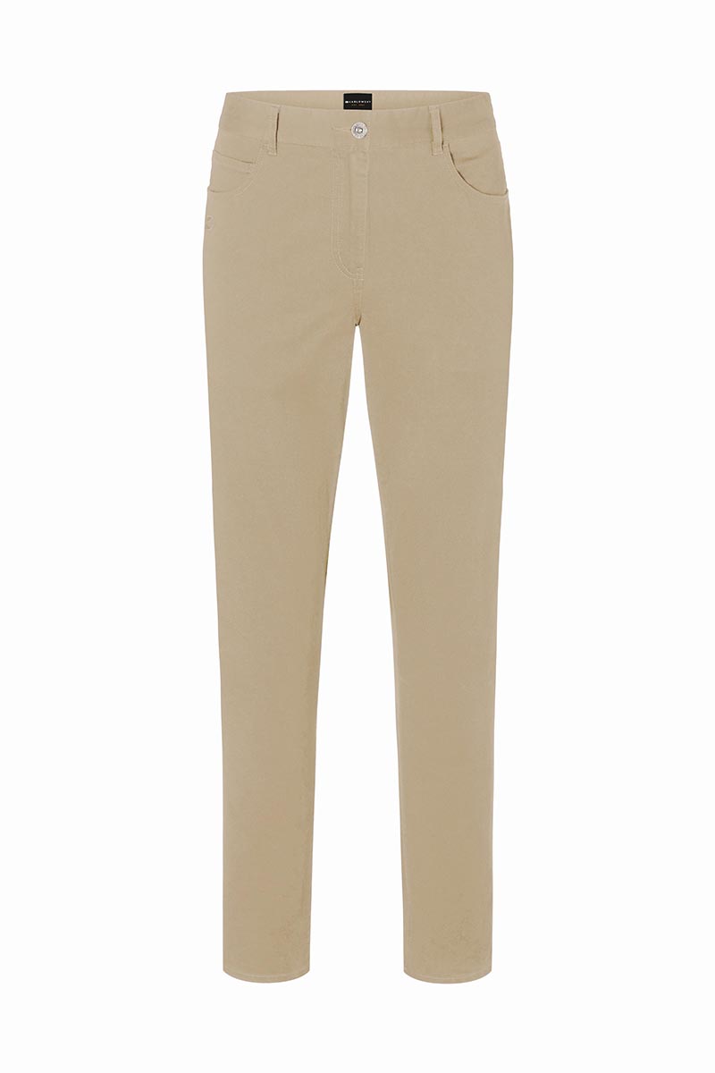 Hose Herren Kieselbeige – Herren 5-Pocket-Hose Classic-Stretch, Detailansicht