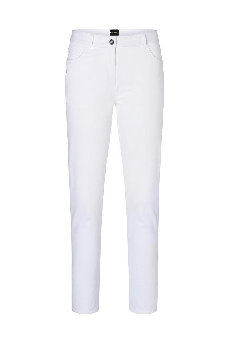 Hose Herren Weiß – Herren 5-Pocket-Hose Classic-Stretch, Detailansicht