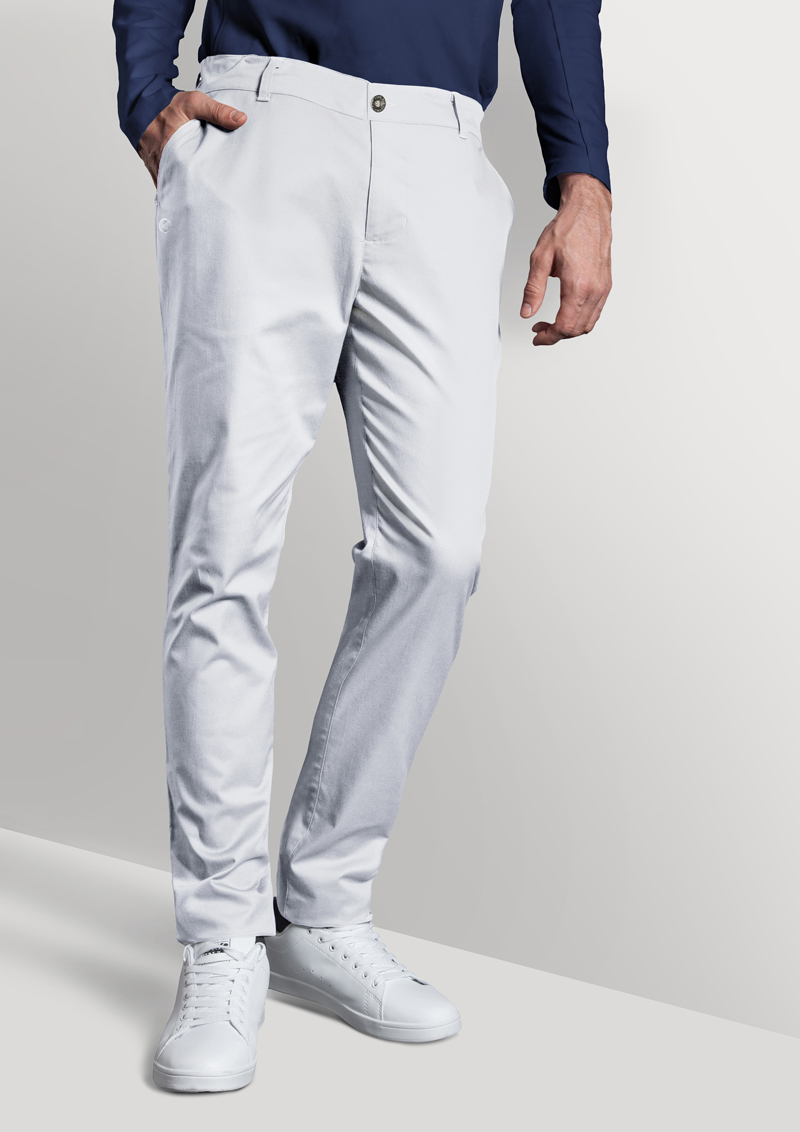 Hose Herren Weiß – Herren 5-Pocket-Hose Classic-Stretch, Detailansicht