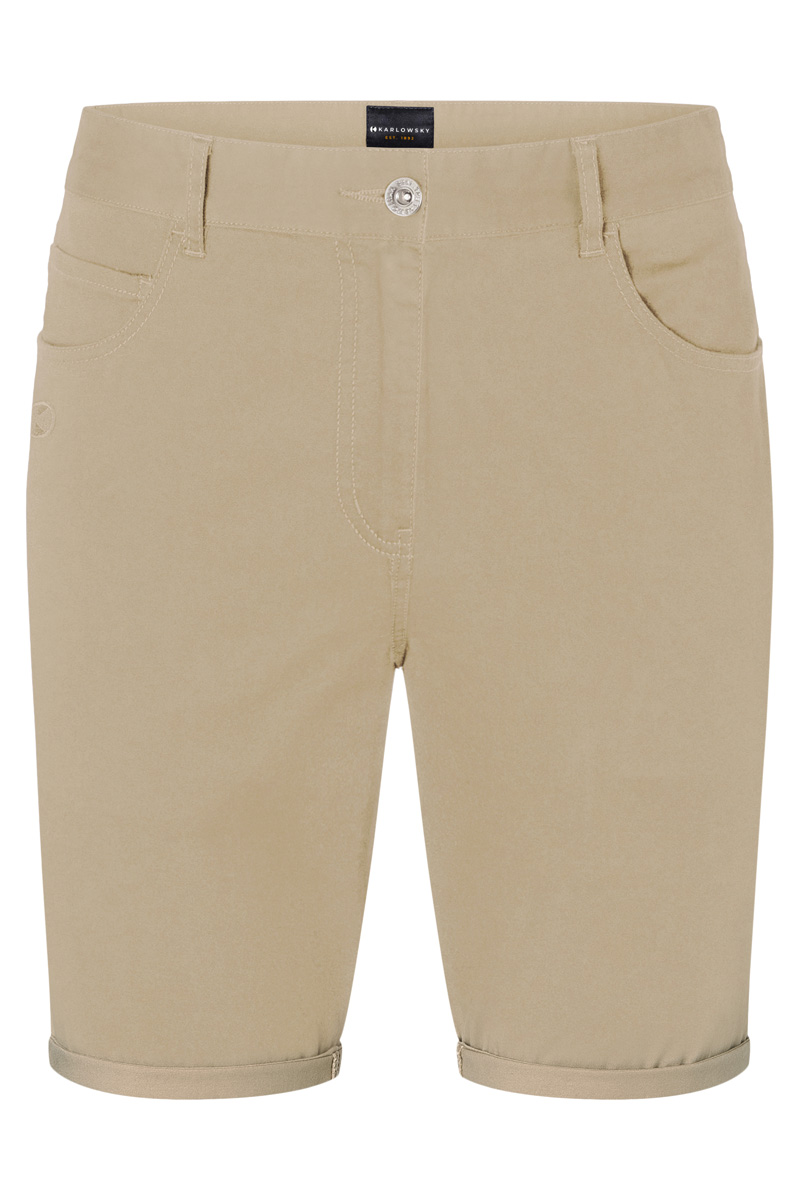 Hose Herren Kieselbeige – Herren 5-Pocket-Shorts Classic-Stretch, Detailansicht