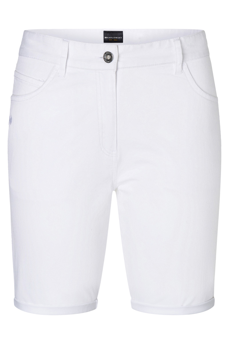 Hose Herren Weiß – Herren 5-Pocket-Shorts Classic-Stretch, Detailansicht