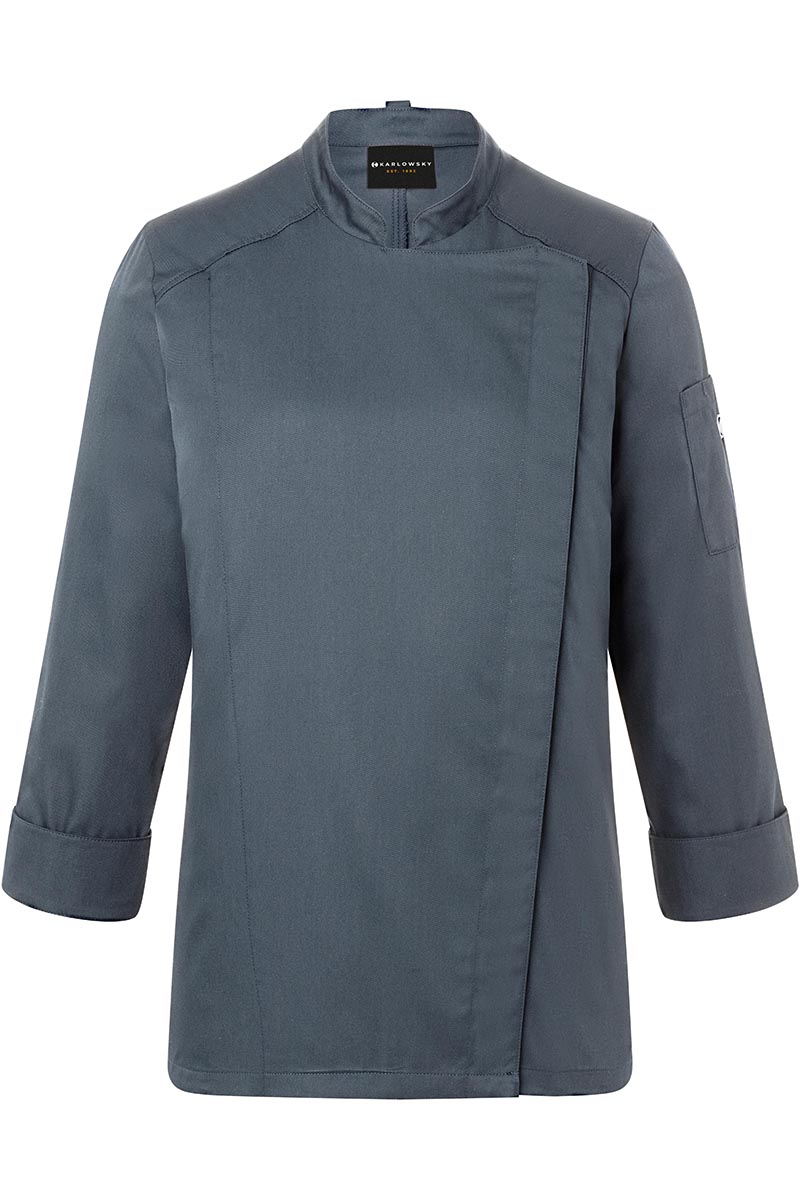 Kochjacke Damen Anthrazit – Damenkochjacke Naomi, Detailansicht