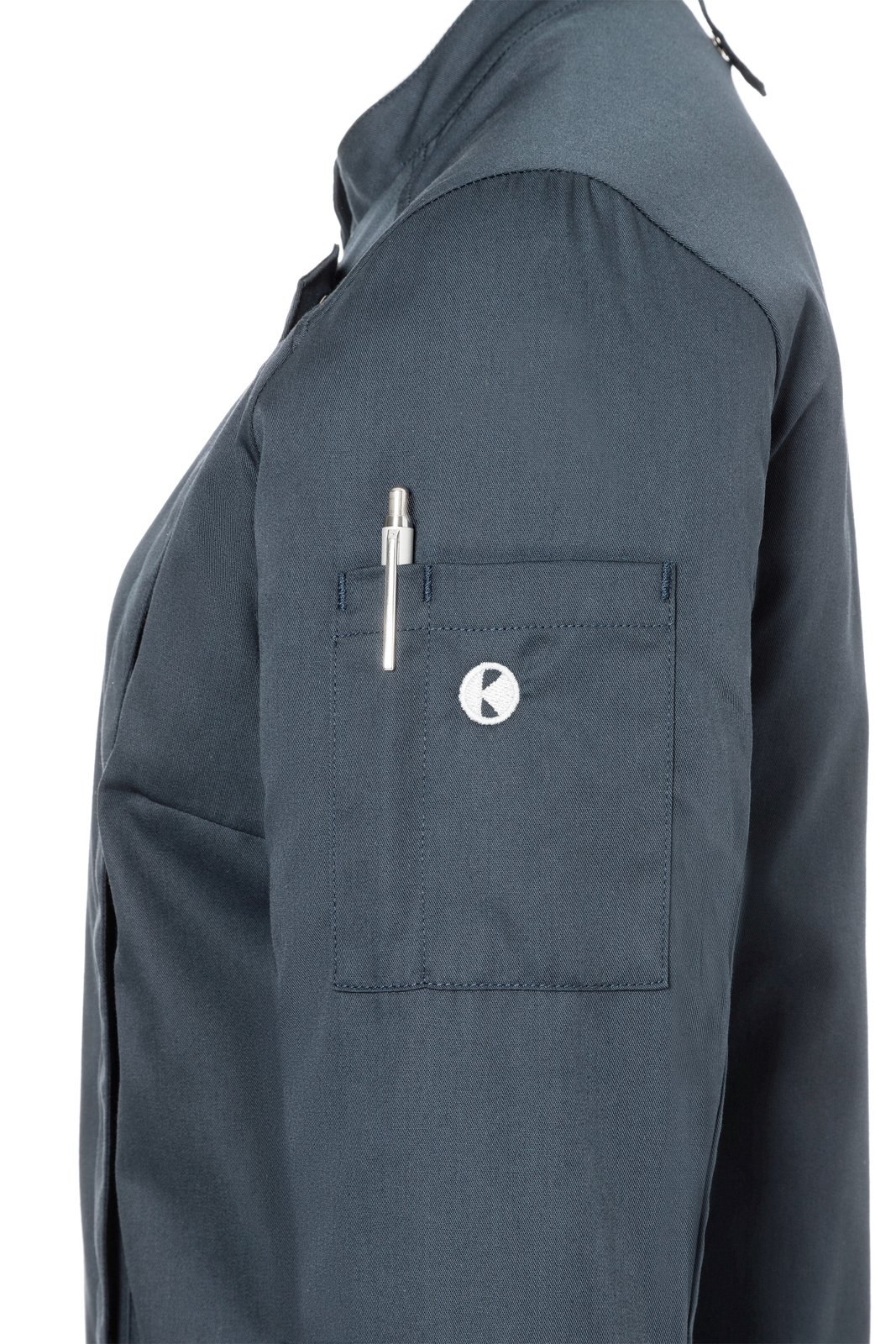 Kochjacke Damen Anthrazit – Damenkochjacke Naomi, Detailansicht