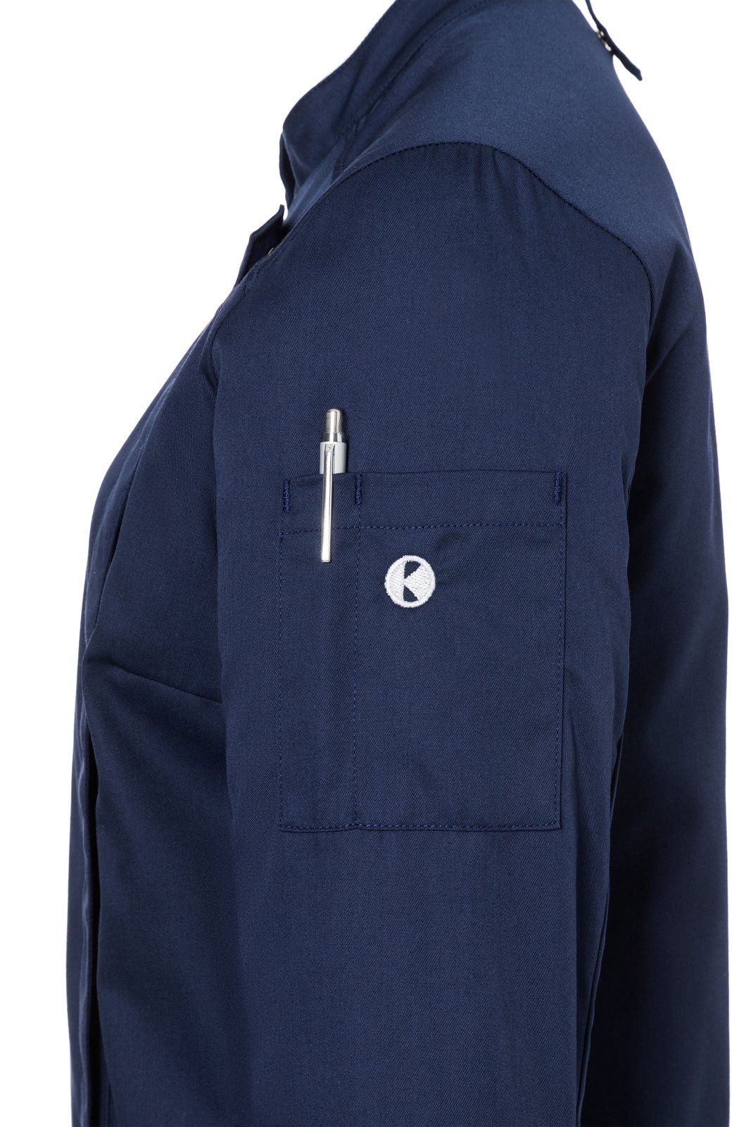 Kochjacke Damen Marine – Damenkochjacke Naomi, Detailansicht