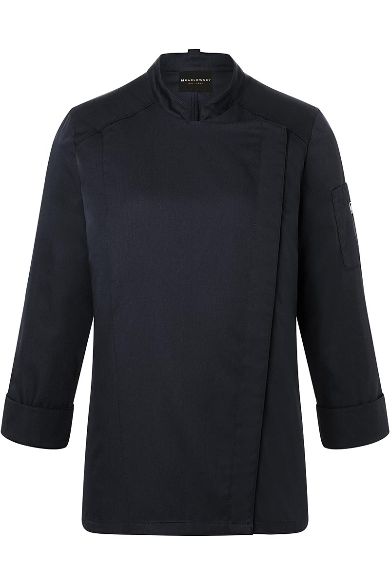 Kochjacke Damen Schwarz – Damenkochjacke Naomi, Detailansicht