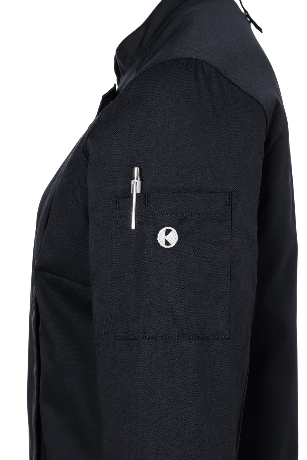 Kochjacke Damen Schwarz – Damenkochjacke Naomi, Detailansicht
