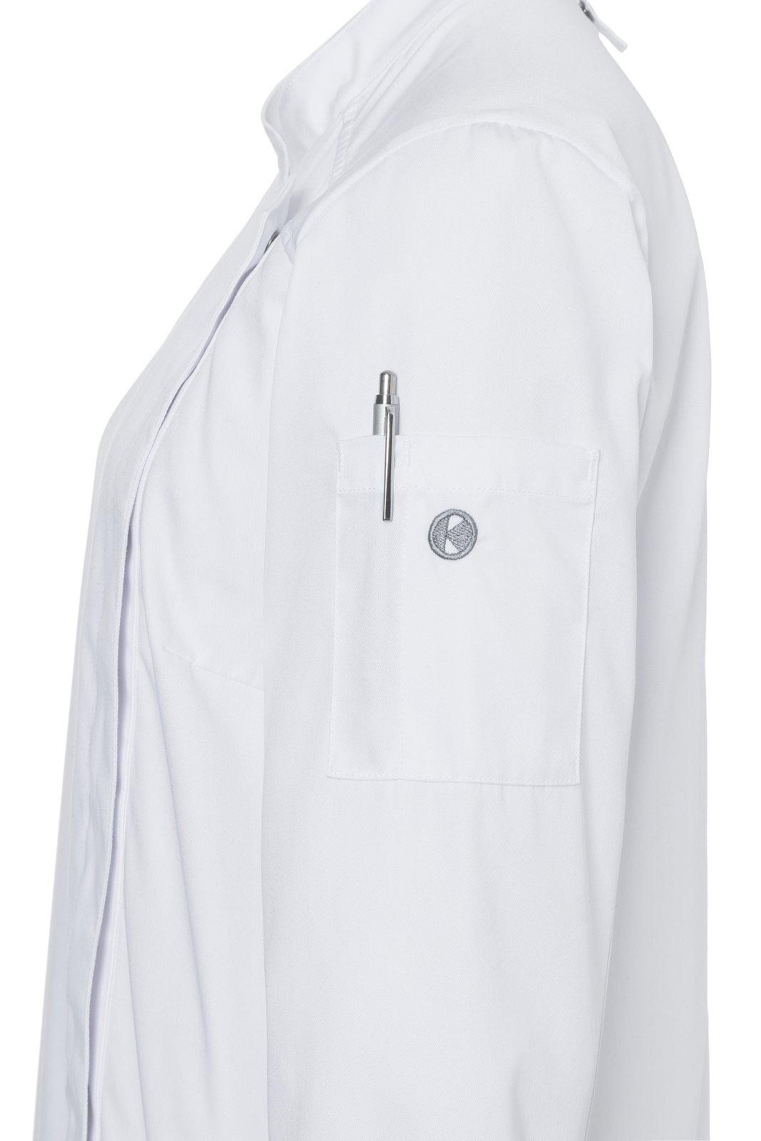 Kochjacke Damen Weiß – Damenkochjacke Naomi, Detailansicht