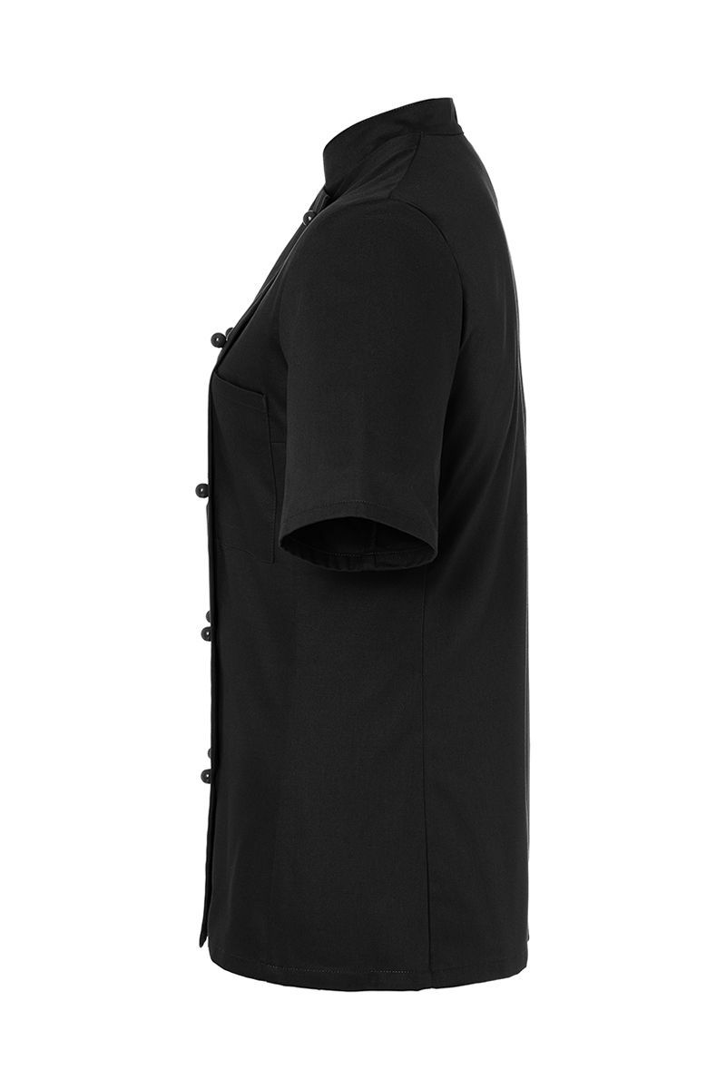 Kochjacke Damen Schwarz – Damenkochjacke Pauline, Detailansicht