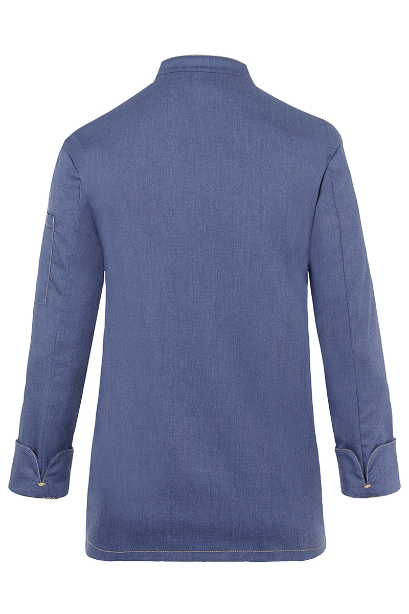 Kochjacke Damen Vintage blue – Damenkochjacke Jeans-Style, Detailansicht
