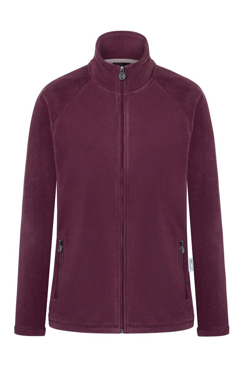 Fleecejacke Damen Aubergine – Damen Workwear Fleecejacke Warm-Up, Detailansicht
