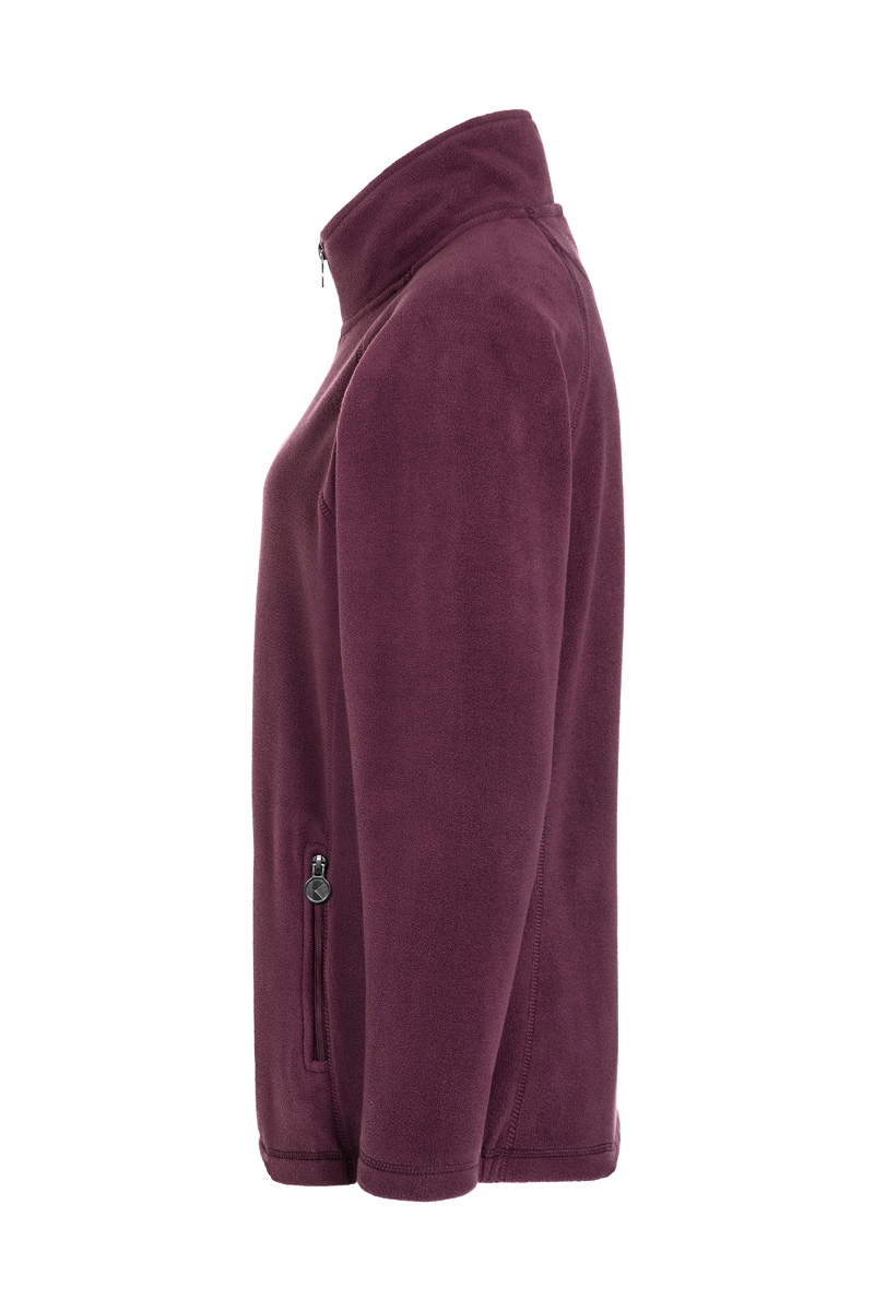 Fleecejacke Damen Aubergine – Damen Workwear Fleecejacke Warm-Up, Detailansicht