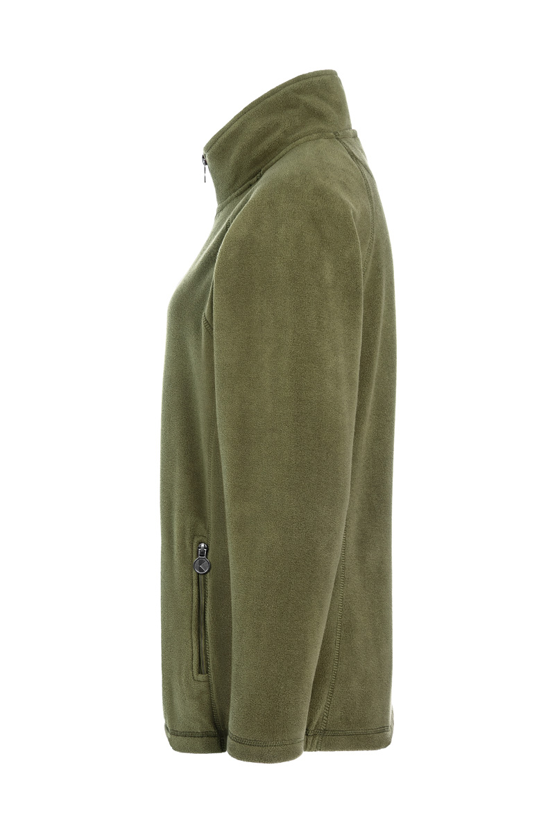 Fleecejacke Damen Moosgrün – Damen Workwear Fleecejacke Warm-Up, Detailansicht